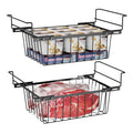 iSPECLE Chest Freezer Organizer Bins- 15.2" ~ 17.5" Freezer Baskets for Chest Freezer, Fit 5 Cu.Ft, Adjustable Hanging Baskets, 2 Pack Black