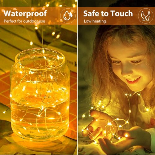 Litogo 24 Pack Fairy Lights - Battery Operated 7ft 20 LED Waterproof String Lights for Weddings & Decor | Warm White