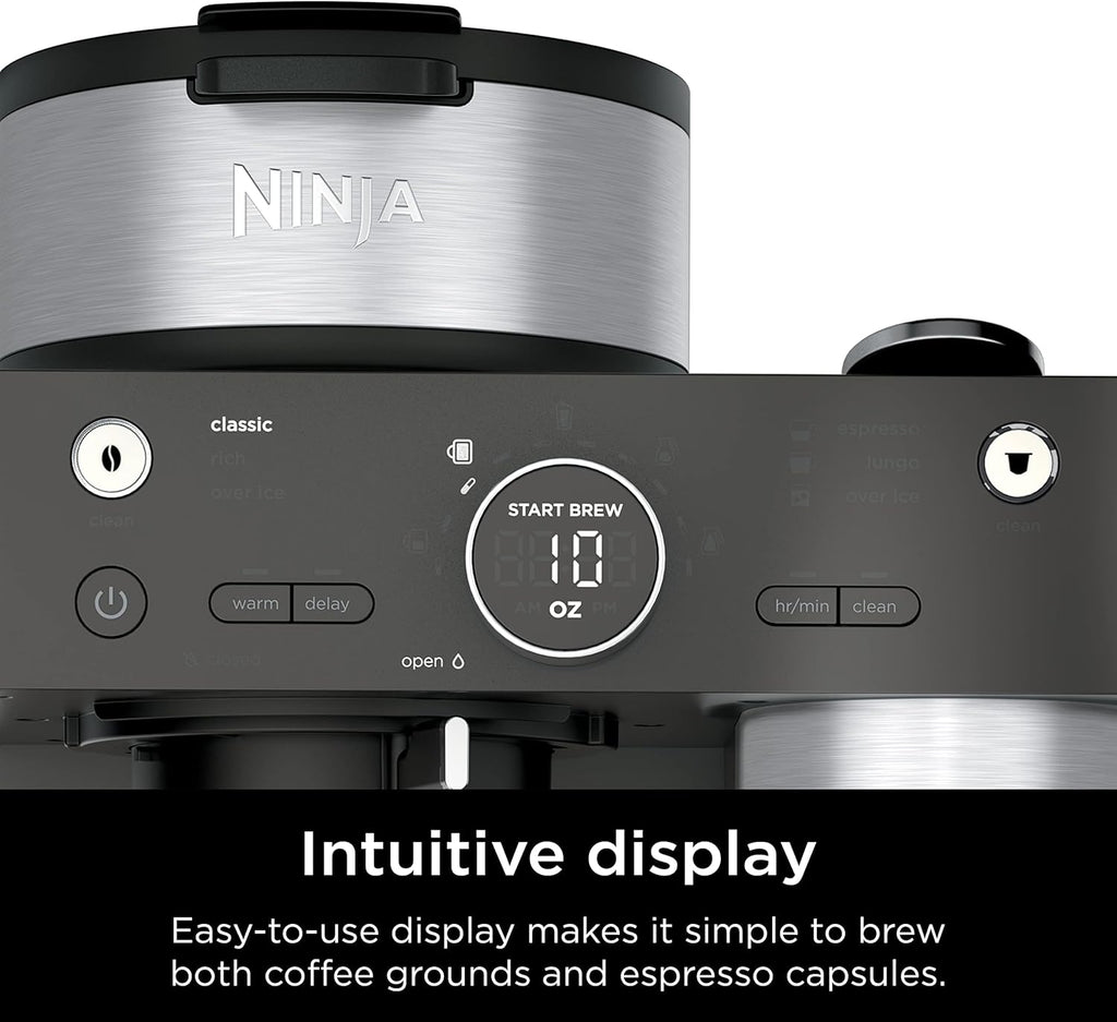 Ninja Espresso Maker - 3 Brew Styles, Single-Serve & Nespresso Compatible - Built-In Frother, Black