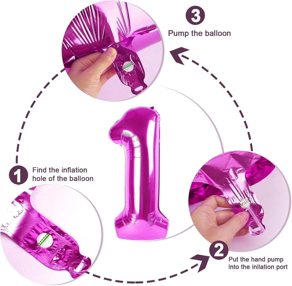 Skiennix 40-Inch Balloon Numbers - Big Rose Purple Birthday & Wedding Party Decor | 5 Balloons