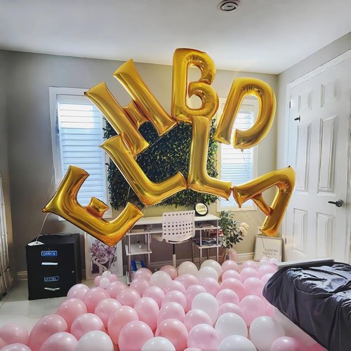 Gold Alphabet Balloons - 40 Inch Custom Name Helium Foil Letters for Men's Birthday Party Decor