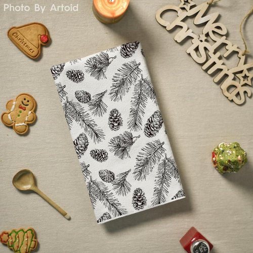 Artoid Mode Kitchen Towels - Brown Pinecone & Pine Branch Design | 18x26 Inch Set of 2 for Farmhouse Decor