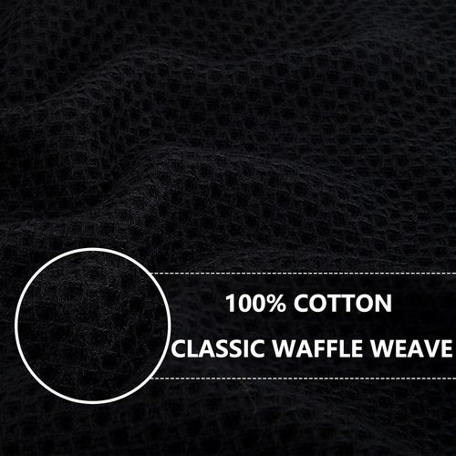 Homaxy 100% Cotton Dish Cloths - Ultra Soft, Absorbent & Quick Drying | 12x12 Inches, 18-Pack, Black