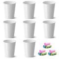 Lysam Bathroom Trash Can, 8 Pack 1.8 Gallons Small Trash Can with Trash Bags, Bathroom Garbage Can, Plastic Trash Bin, Round Waste Basket for Bedroom, Office, Kitchen, Room, Compact Space (White)