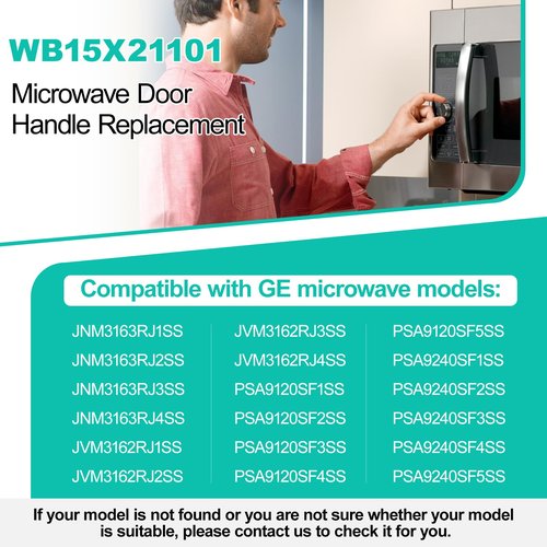 Upgraded WB15X21101 Microwave Door Handle Replacement Compatible with General Electric GE Microwave Handle, Fit GE Microwave Door Handle JNM3163RJ1SS, JNM3163RJ3SS, JVM3162RJ3SS Microwave Handle