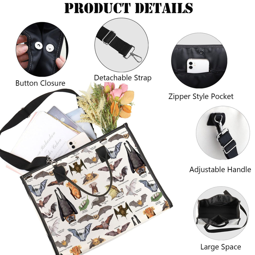 G2TUP Bat Tote Bag - Bat Lover Gifts - Medium - Bat TG