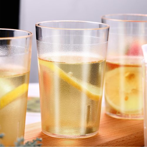 Meanplan 72 Pack Plastic Reusable Drinking Glasses Restaurant Grade 8 oz Plastic Cups Unbreakable Stackable Drink Tumblers Water Cup for Kitchen Cafe Wedding Birthday Party Supplies (Frosted)