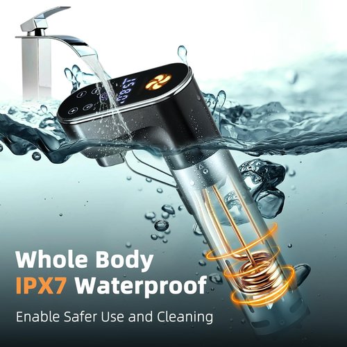 1300W Sous Vide Cooker,WIFI Sous Vide Machines,Immersion Circulator,Precision Cooker,Recipes,Accurate Temperature and Time Control,IPX7 Waterproof,Ultra Quiet,Fast Heating,APP Recipes Timer