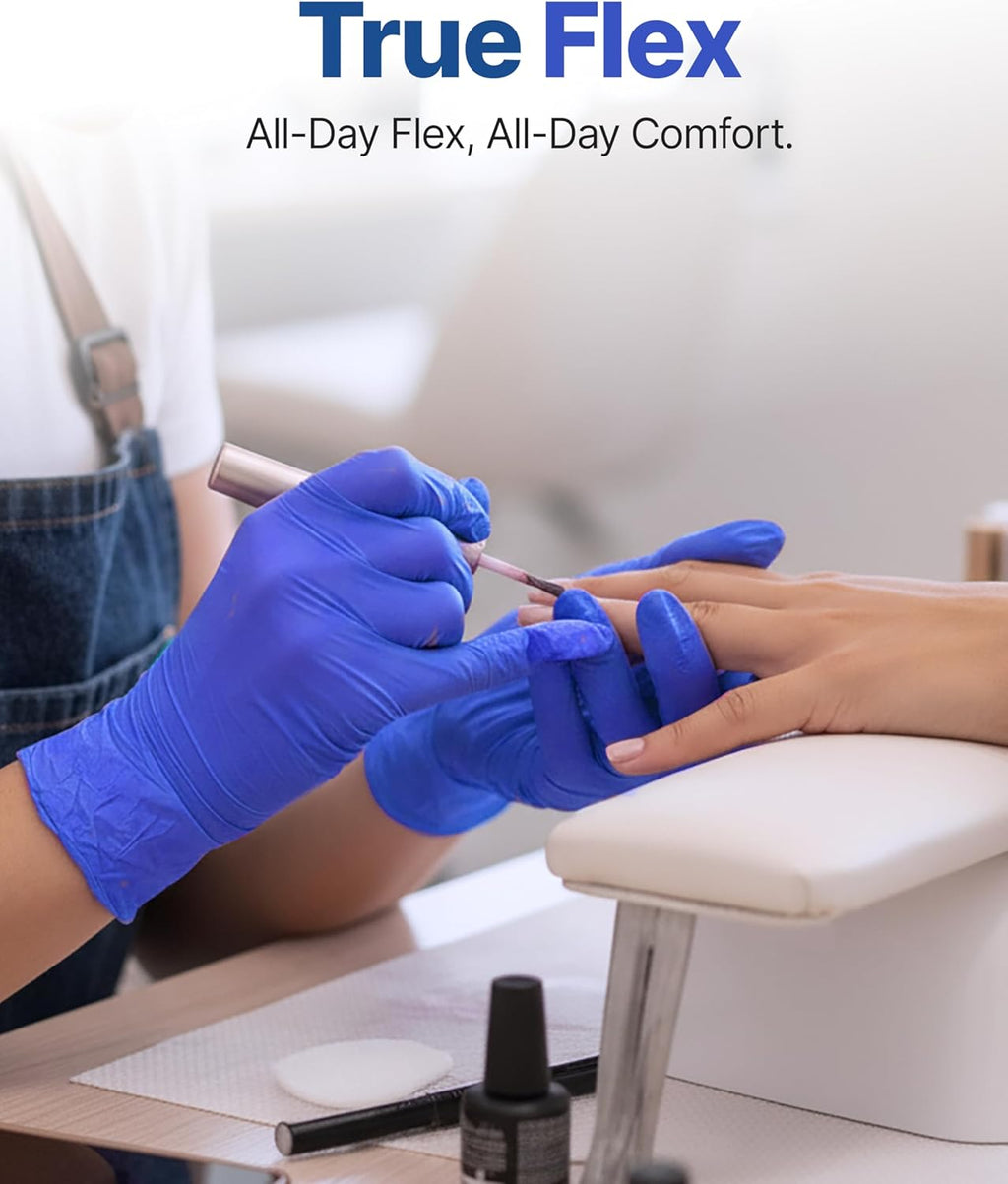Schneider Nitrile Exam Gloves - Dark Blue, Disposable, Latex-Free & Powder-Free for Food Safety