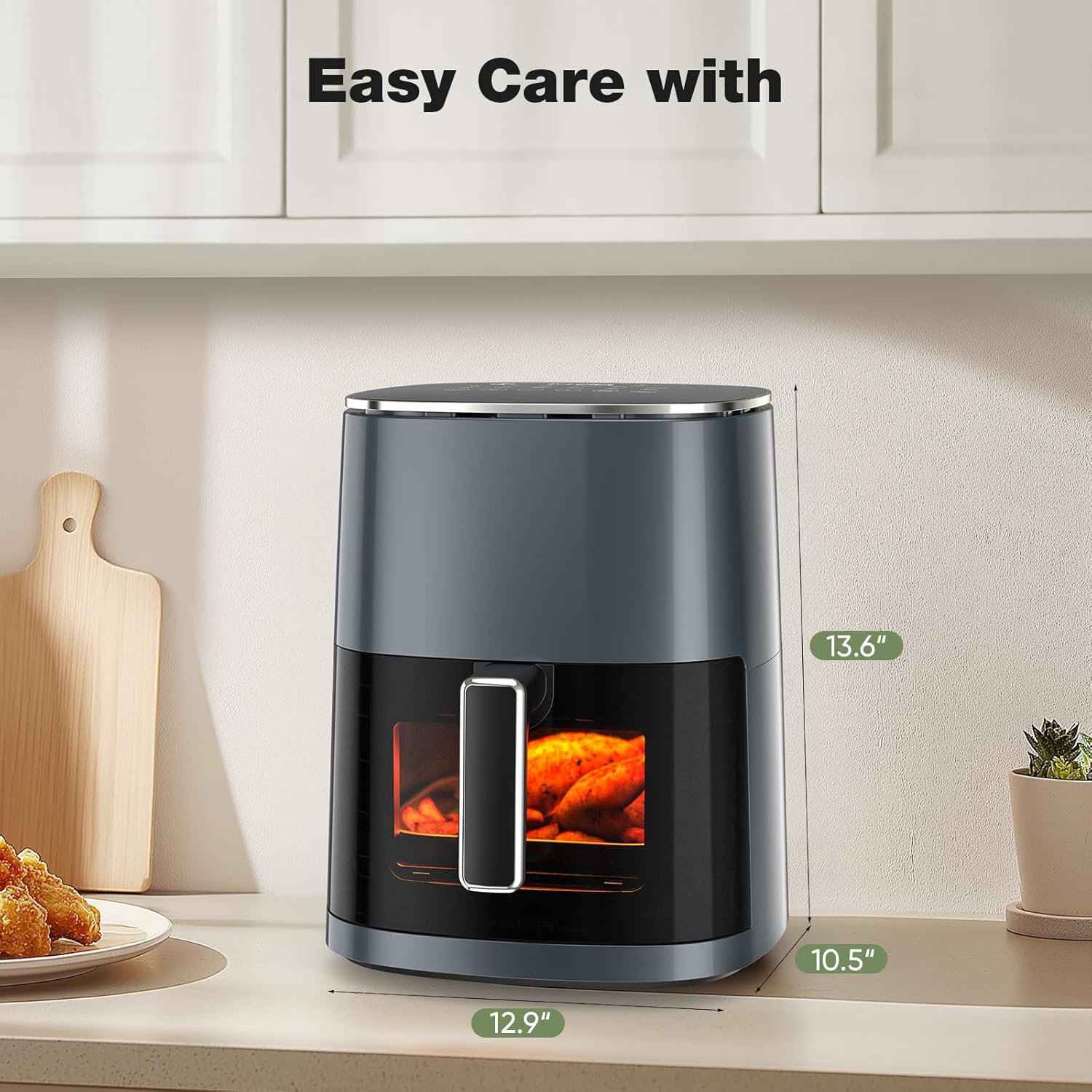 Sweetcrispy 6QT Air Fryer - 12-in-1 Square Airfryer Oven with Window & Easy-Clean Nonstick Basket