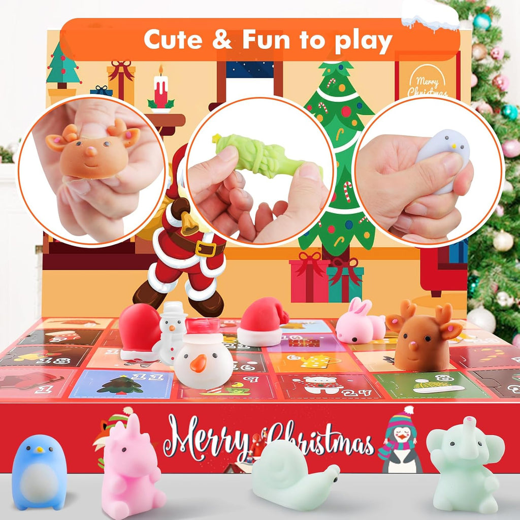 Skiennix Christmas Squishies Advent Calendar 2025 | 24 Cute Mochi Toys for Holiday Countdown