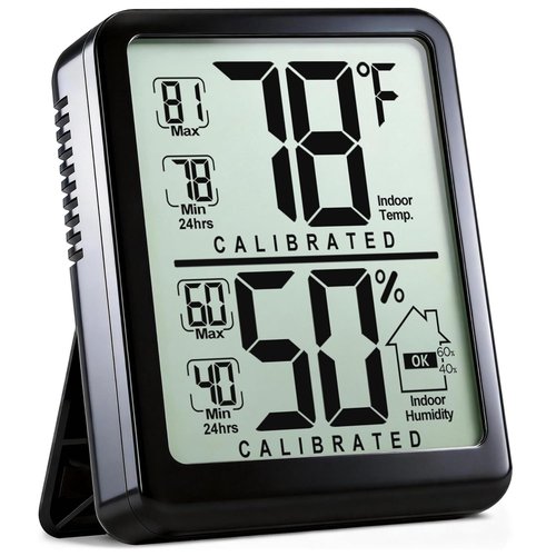 Antonki Digital Room Thermometer | Indoor Hygrometer with Max/Min Record - Battery Included, Compact Size