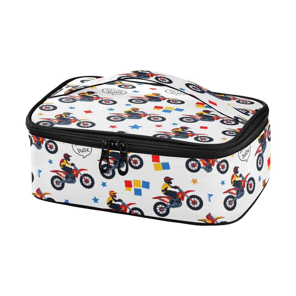 IHCVHQX Motorbike Cartoon Kids Lunch Bag for Boys Girls Insulated Lunch Box Reusable Cooler Women Men Containers Meal Prep for School Work Picnic
