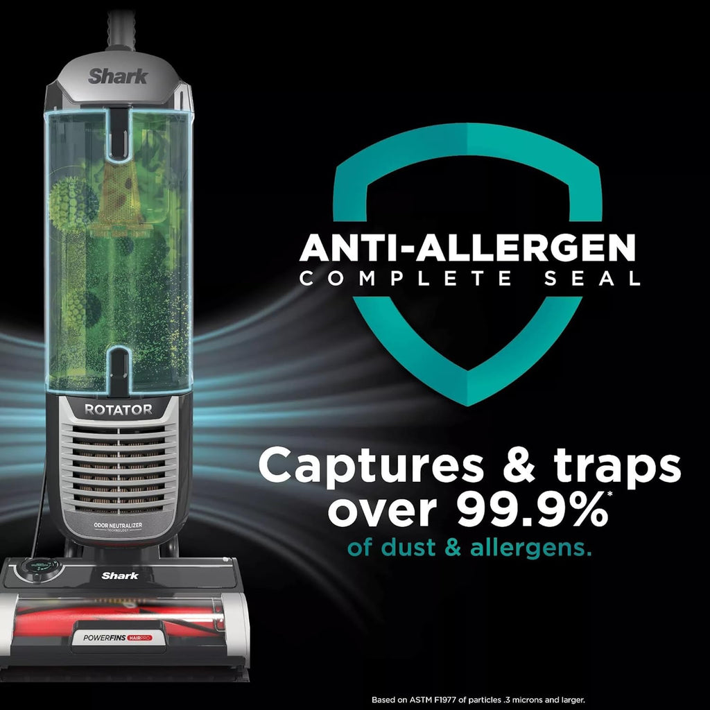 Shark ZU102 Rotator Pet Upright Vacuum - PowerFins HairPro & Odor Neutralizer, Charcoal, 2.9L Dust Cup