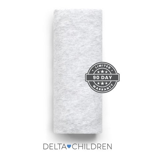 Delta Children 4-Inch Mini Crib Sheet Set, 4 Pack, Soft and Breathable 100% Jersey Knit Fitted Sheet Set, Crib Sheets for Baby Boys and Girls, Grey