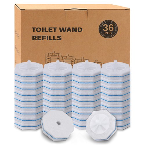36 Count Toilet Wand Refills Compatible with Clorox Toilet Wand, Disposable Toilet Brush Heads, 5X Cleaning Power, Tear-Resistant, Fresh Scent