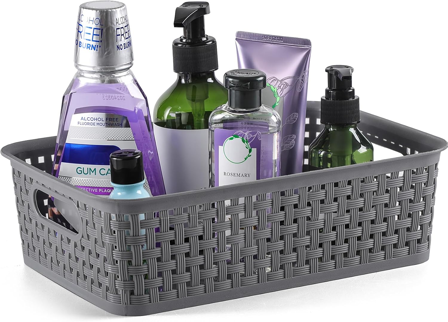 Skiennix Plastic Storage Baskets - 12 Pack Small Organizers for Pantry, Laundry, Bathroom & Kitchen
