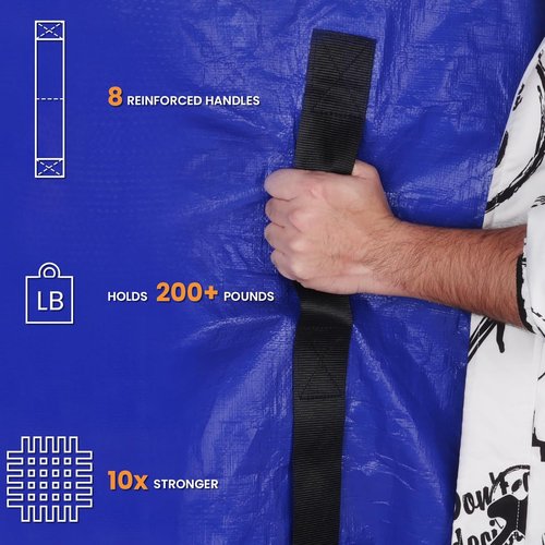 Mattress Bags for Moving - Extra Thick Queen Mattress Cover | Reusable Waterproof Protector with Heavy-Duty Handles (82’’x63’’x15’’)