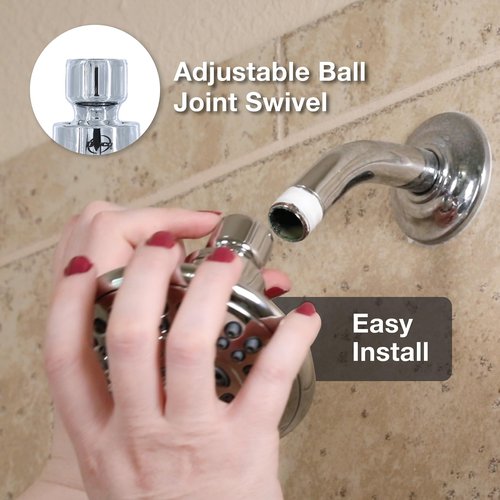 Danco 1.8GPM 5-Spray Water-Saving Shower Head with Adjustable Swivel Ball Joint in Chrome (12017)