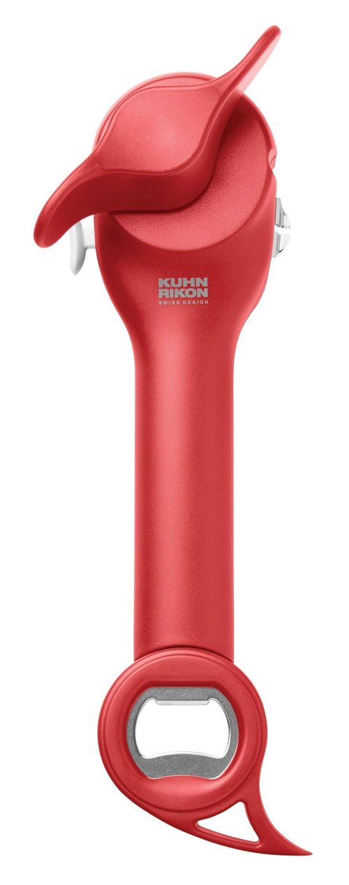 Kuhn Rikon 5-in-1 Multi-Purpose Strain-Free Opener for Jars, Bottles and Ring-Pull Cans, 5 x 10 x 2.25 inches, Red & Auto Safety Master Opener for Cans, Bottles and Jars, 9 x 2.75 inches, Red