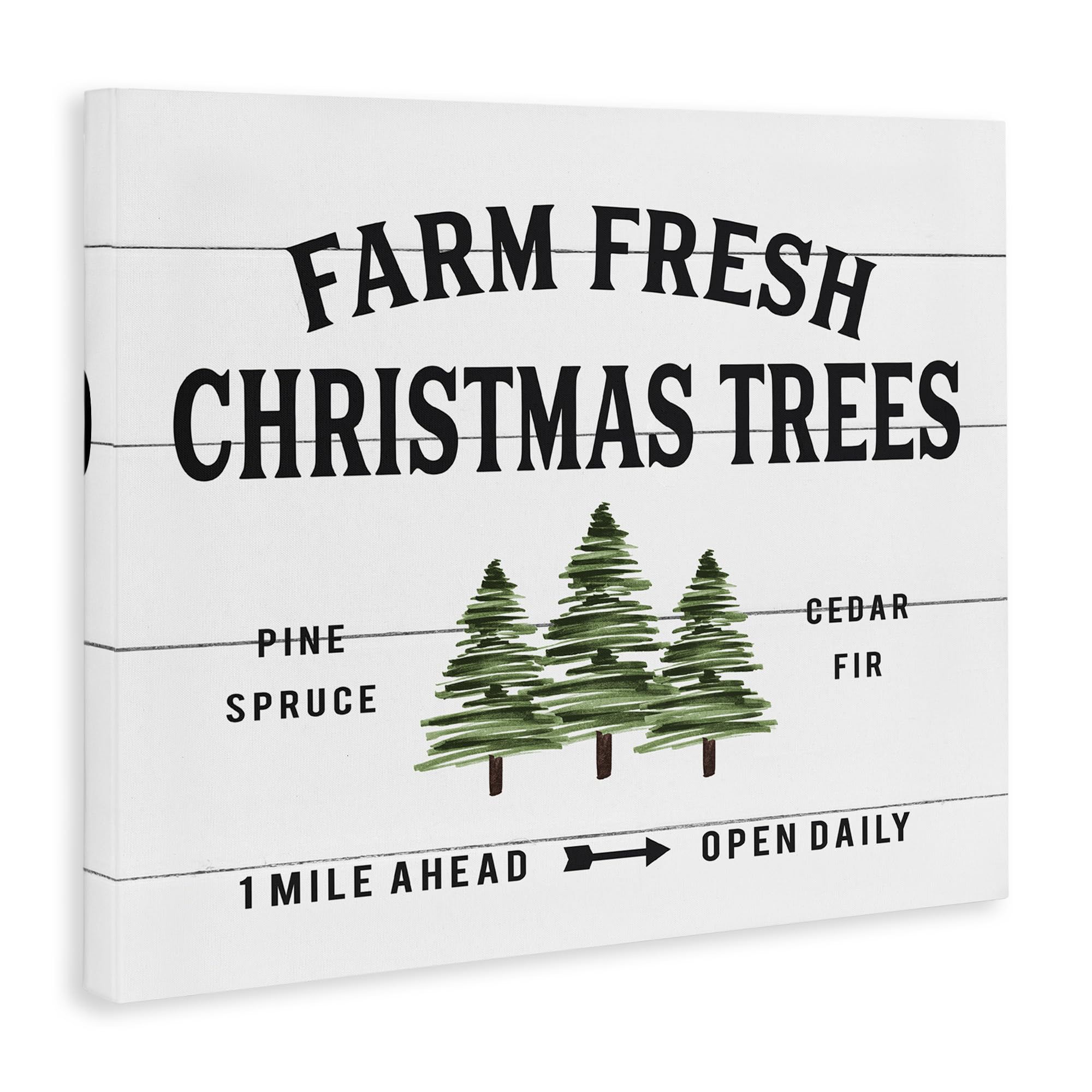 Stupell Industries 'White Farmhouse Christmas Tree Sign'| Canvas Art