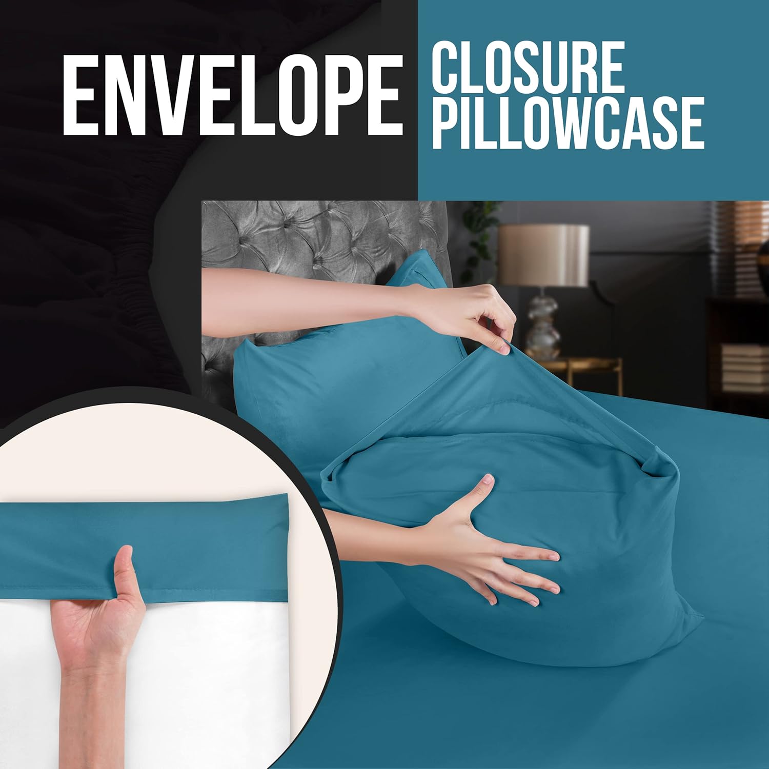 Utopia Bedding King Pillow Cases - Soft Brushed Microfiber - 4 Pack, Fade Resistant, 20 x 40 Inches | Denim Blue