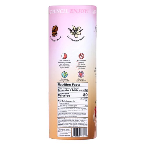 SORBOS Edible Drinking Straws, Dream Cream Mix Variety Pack – Strawberry, Chocolate, Coffee, and Vanilla Flavors, Individually Wrapped, Gluten Free, 7.5‑Inch (Pack of 48)