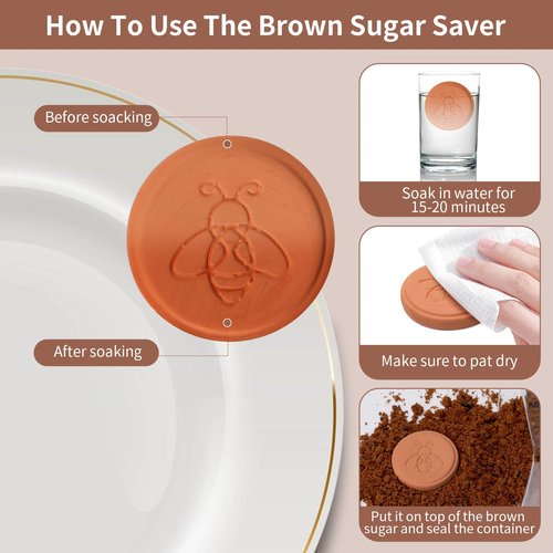 Mutclord POP Airtight Brown-Sugar Keeper-Container - 1.3Qt(42Oz/1.2L) Clear Jar | 1/2 Tablespoon Scoop | Brown Sugar Saver | Stackable One-Touch Opening