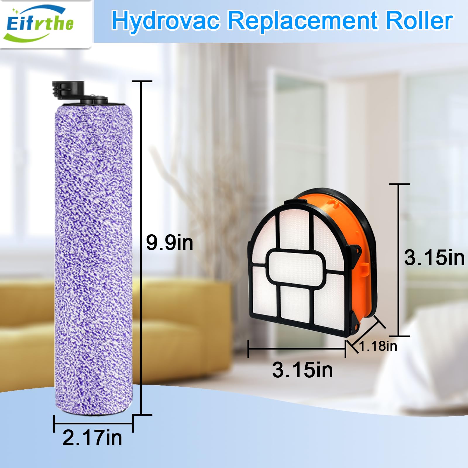 WDB1F2 Replacement Brushroll & Filte Bundle for Shark WD101 WD201 WD100 WD200 AW201 WD200C WD201C WD101C AW261 wd160 HydroVac XL 3-in-1 vacuum cleaner, compare parts WDB1, WDB2, WDFF1, WDFF2, WDB1F2