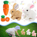 Hopping Bunny Toy - Interactive Plush Rabbit with Sounds & Jumping Ears | Easter Gift for Kids (Brown & White)
