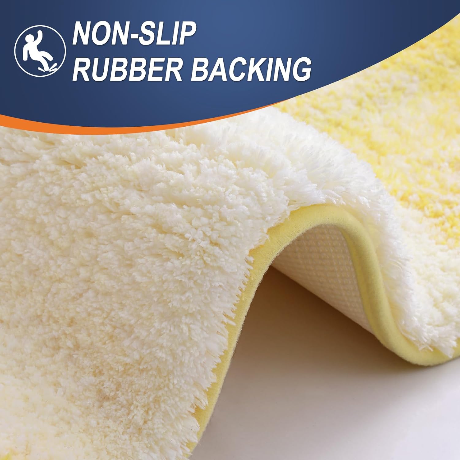 OLANLY Bathroom Rugs - Extra Soft Microfiber Mat 36x24 | Quick Dry, Machine Washable, Rubber Backing, Yellow