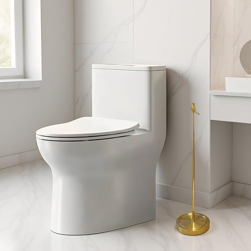 Toilet Paper Holder Stand for 4 Paper Rolls, Bird Style Freestanding TP Holder, Roll Holder Storage - Gold