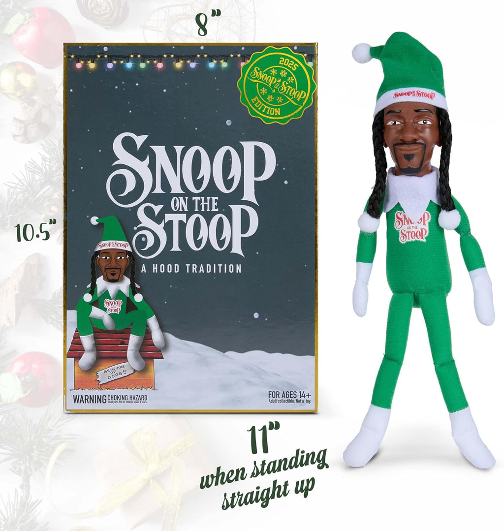 Snoop Dogg Christmas Elf Figurine - 12” Plush Shelf Decor | Collectible Holiday Decor