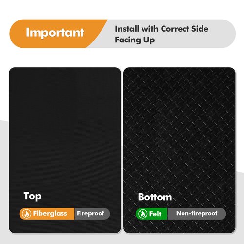 Fireplace Mat, 2' x 3'6'' x 0.06'' Fireplace Rugs Fire Resistant, Fiberglass and Non-Slip Bottom Hearth Rugs for Fireplaces Fire Resistant, Hearth Pads for Wood Stove Fireplace Indoor Outdoor, Black