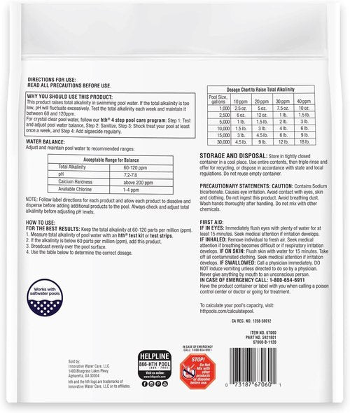 HTH 67060 Alkalinity Up - Stabilize pH Fluctuation in Your Swimming Pool - 5 Lbs