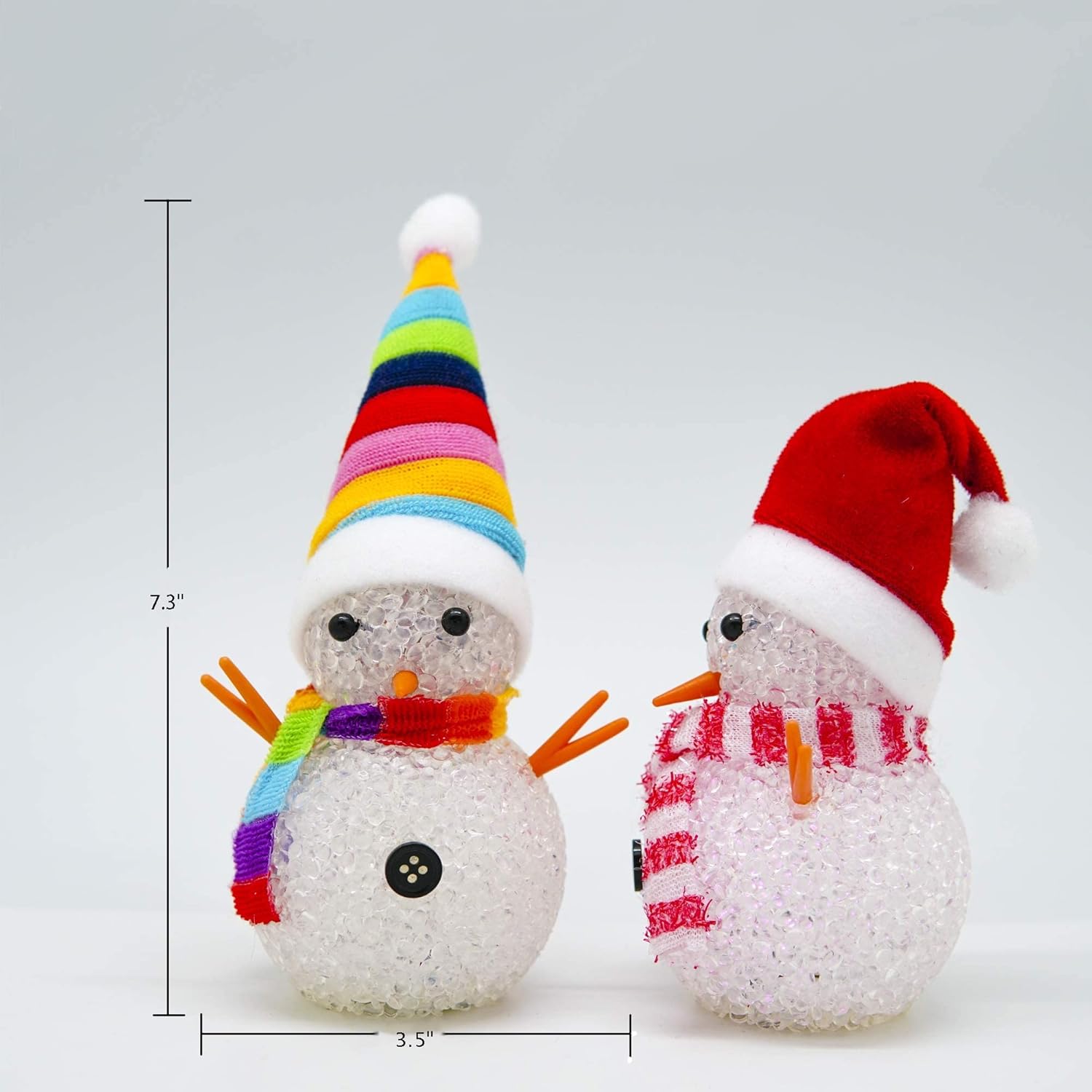 YAKii LED Snowmen Lamp | Color Changing Christmas Decorations | 7.3'' Desk Centerpiece Set of 3