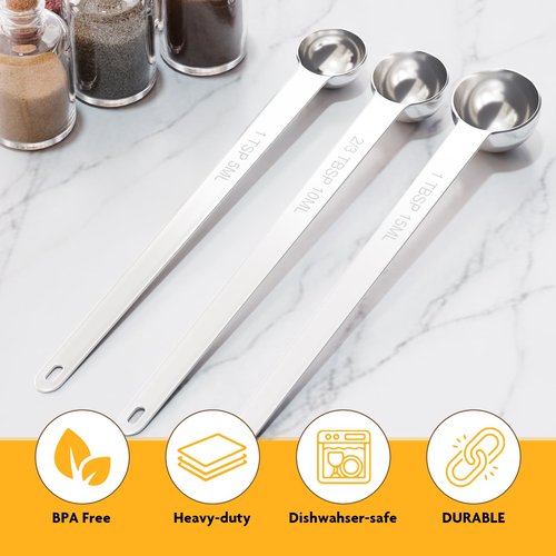 LEIFENY 1PCS 1Tbsp(3tsp, 15ml) Extra Long Handle Measuring Spoon, Single Stainless Steel Individual Measure Scoop Only