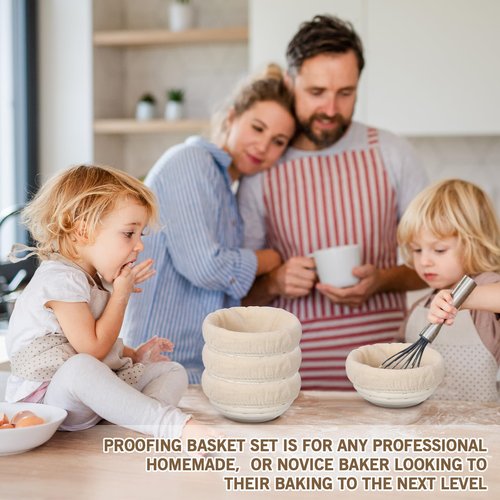 FoldTier 20 Pcs Banneton Bread Proofing Baskets Bulk, 5 Inch Mini Round Dough Sourdough Basket, Rattan Bakery Baking Bowl with Linen Liner, Small Bread Making Supplies for Baking Starter Home Bakers