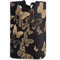visesunny Large Capacity Laundry Hamper Basket Black Gold Butterfly Water-Resistant Oxford Cloth Storage Baskets for Bedroom, Bathroom, Dorm, Kids Room