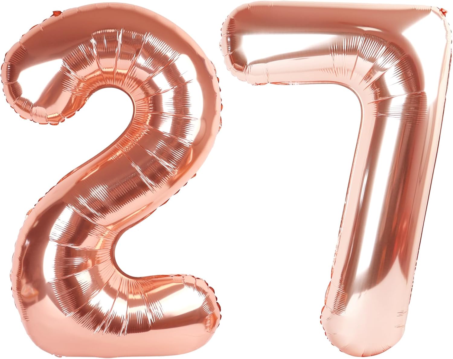 Skiennix 27 Balloon Number - Large Rose Gold Foil Decoration for Happy Birthday & Celebrations