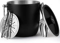 Insulated Ice Bucket, 3L Double Wall Stainless Steel Ice Bucket with Tongs,Lid, Scoop and Strainer, Ice Buckets for Parties,Cocktail Bars, Chilling Beer, Champagne, Wine Bottles