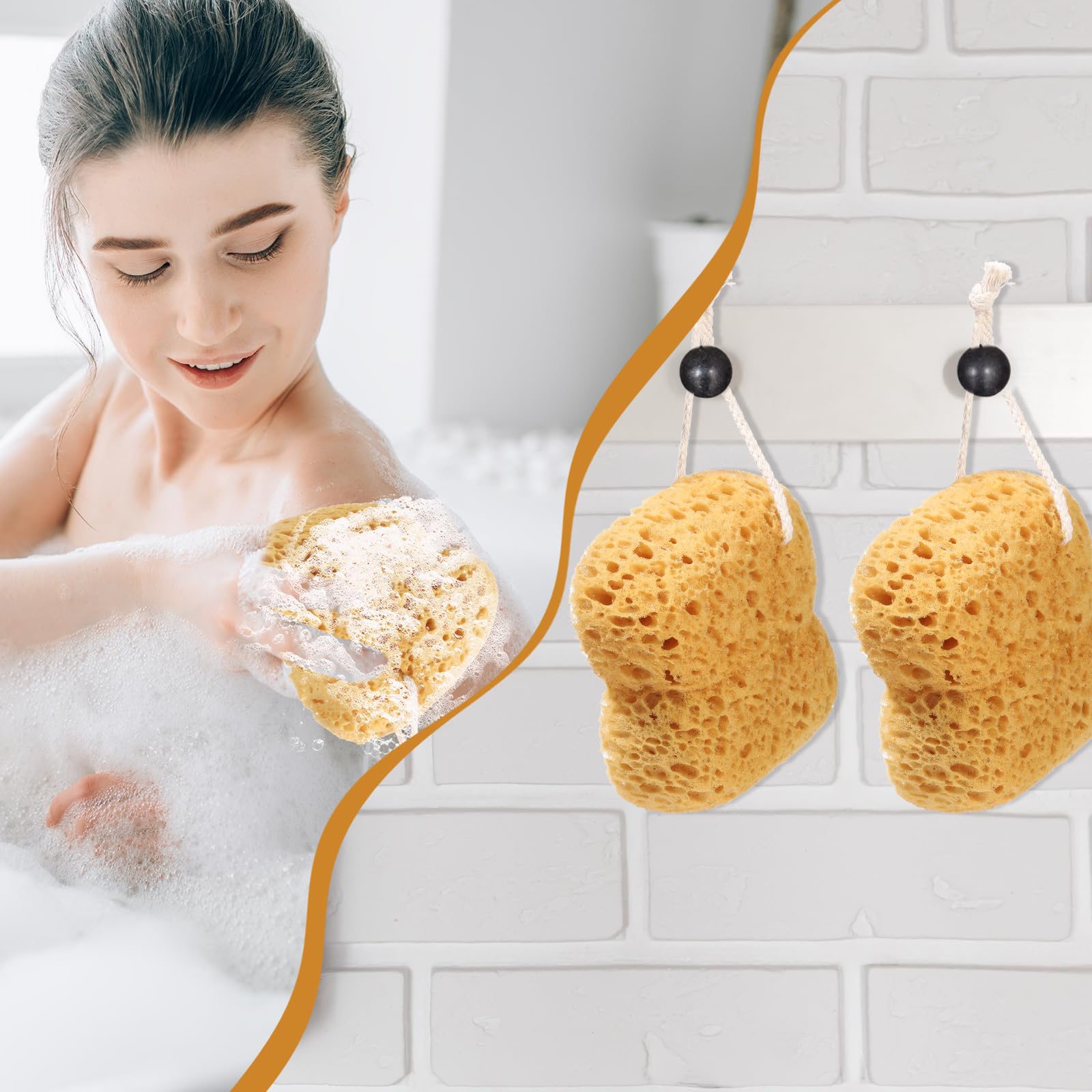 Qianyu 3 Pcs Bath Sponge Foam Loofah Exfoliating Body Sponge Dense Foam Reusable Body Wash Shower Pouf Washing Scrubber for Bathroom Gentle Deep Cleaning Dry Skin Women Men Bathing Accessories