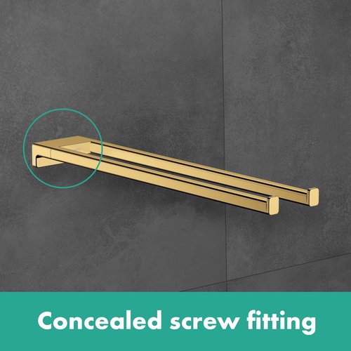 hansgrohe AddStoris Towel Holder Twin-Handle in Matte Black 1-inch Accessories in Matte Black, 41770670