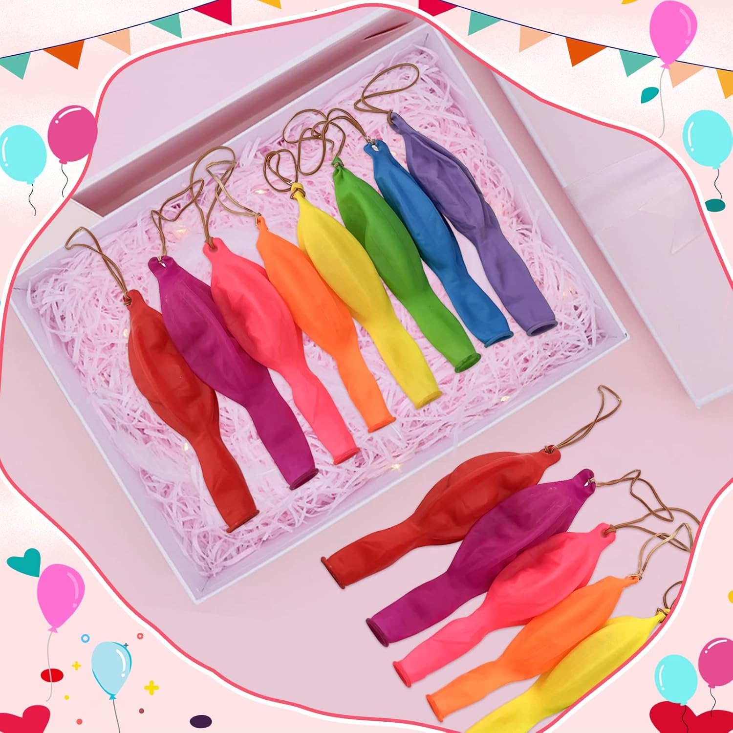 Punch Balloons - 48pcs Neon Punching Balloons for Kids | Fun Party Favors & Carnival Gifts
