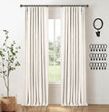 INOVADAY Total Blackout Curtains - Thermal Insulated Room Darkening Drapes, 84 Inch Long, Beige, 2 Panels