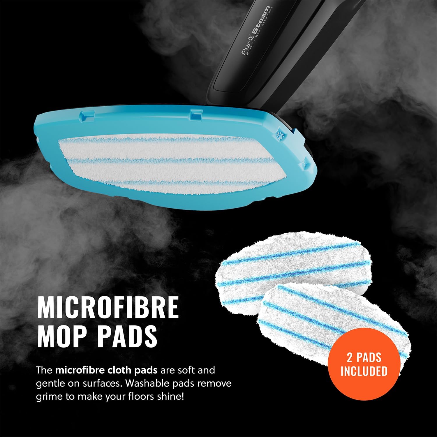 PurSteam Professional Steam Mop - Multi-Surface Floor Cleaner for Hardwood, Tile & Carpet | Fast Heating & Lightweight