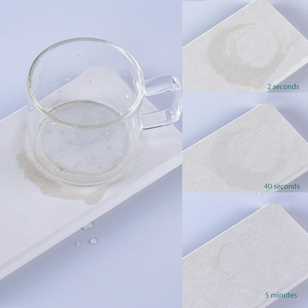 NiuYichee Water Absorbing Stone Trays - Stylish Diatomite Soap Dish for Kitchen & Bathroom | 3.15" W x 8.7" L, White