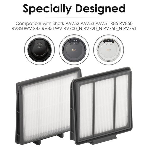 (8 Pieces) HEPA Filter Compatible With Shark AV752 AV753 AV751 R85 RV850 RV850WV S87 RV851WV RV761 RV700_N RV720_N RV750_N, Robotic Vacuum Cleaner Filter Accessory Kit, Replacement Parts 8 Filters