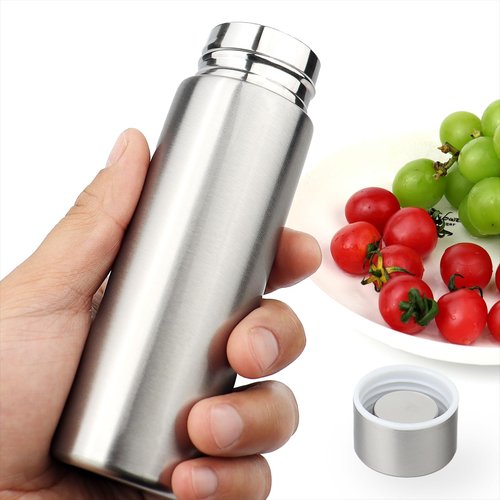 Dxobay Cute Small Water Bottle, 4.4 Fl. Oz, Pack of 4, Mini Slim Flask for Kids Lunchbox, Portable Skinny Purse Water Bottle, Vacuum Insulated Reusable Leak Proof Stainless Steel Cup
