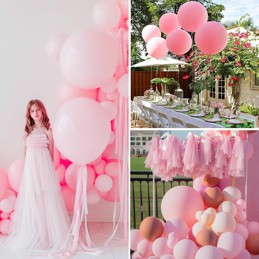 PartyWoo Baby Pink Balloons - 20pcs 18 Inch Pastel Latex Helium Balloons for Baby Showers & Celebrations